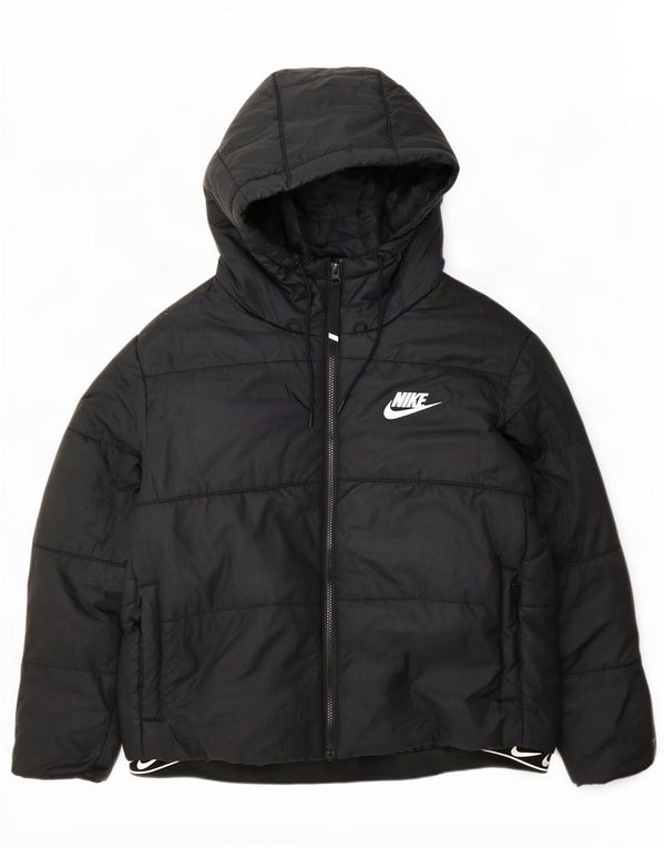 Jachetă căptușită cu glugă Nike Therma-Fit Graphic pentru femei UK 18 XL Negru
