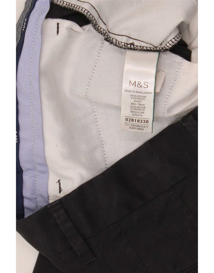 Pantaloni scurți chino pentru bărbați Marks & Spencer W30, bumbac mediu negru
