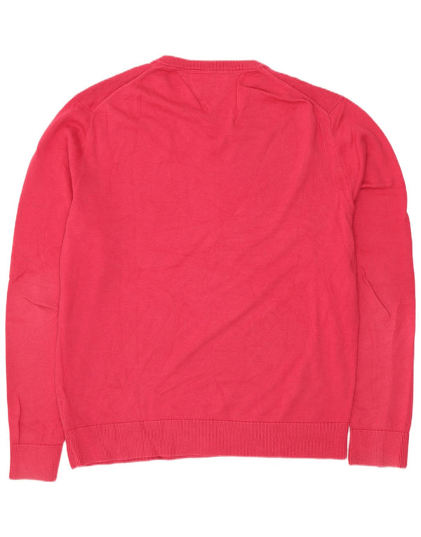 Pulover pentru bărbați Tommy Hilfiger, cu decolteu în V, XL, bumbac roz