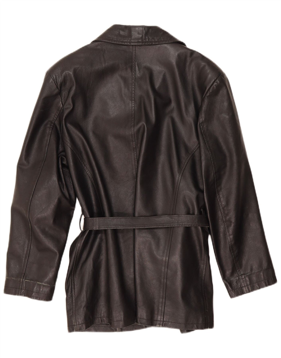 Jachetă de piele vintage pentru femei UK 14 Medium Black Leather