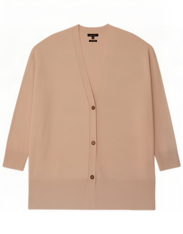 Massimo Dutti Pulover cardigan supradimensionat cu paragate pentru femei UK 14 Medium Beige