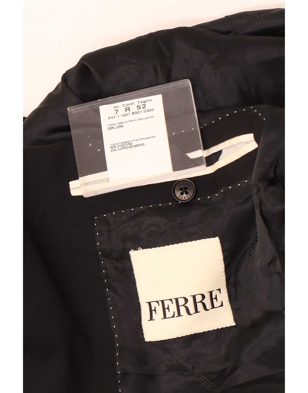 Sacou Ferre pentru bărbați cu 3 nasturi IT 52 XL Lână neagră
