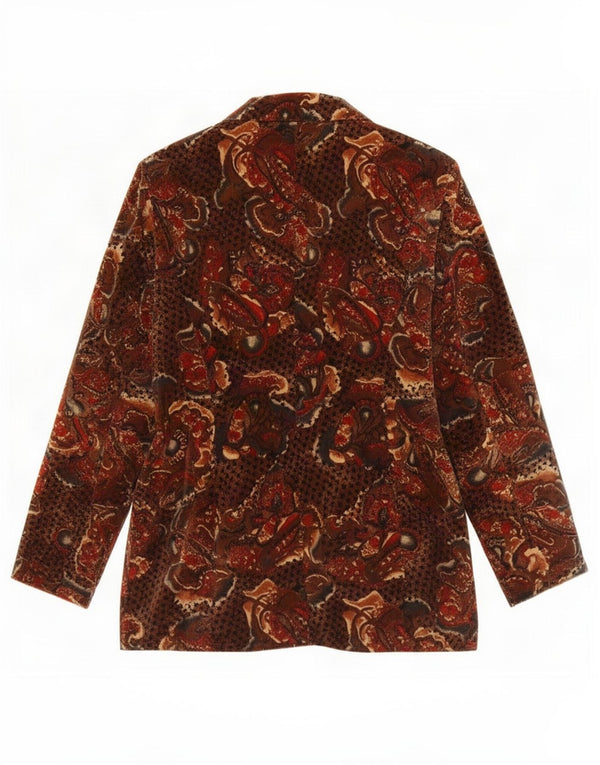 Jachetă vintage pentru femei din catifea cu 3 nasturi IT 50 XL maro cachetă