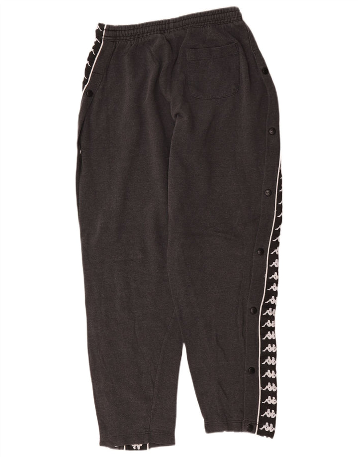 Pantaloni de trening cu grafică pentru bărbați Kappa, bumbac color bloc, gri mediu