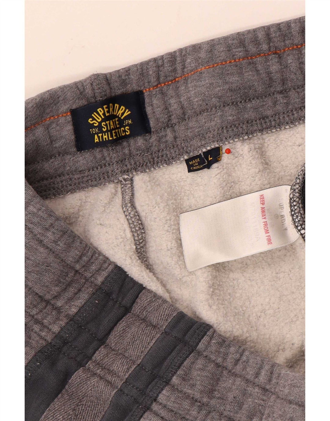 Pantaloni de trening pentru bărbați Superdry, mare, gri, color block, bumbac
