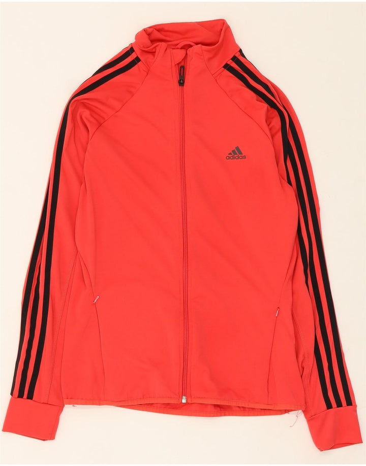ADIDAS Womens Climalite Tracksuit Top Jacket UK 8/10 Small Red Polyester Vintage Adidas and Second-Hand Adidas from Messina Hembry 