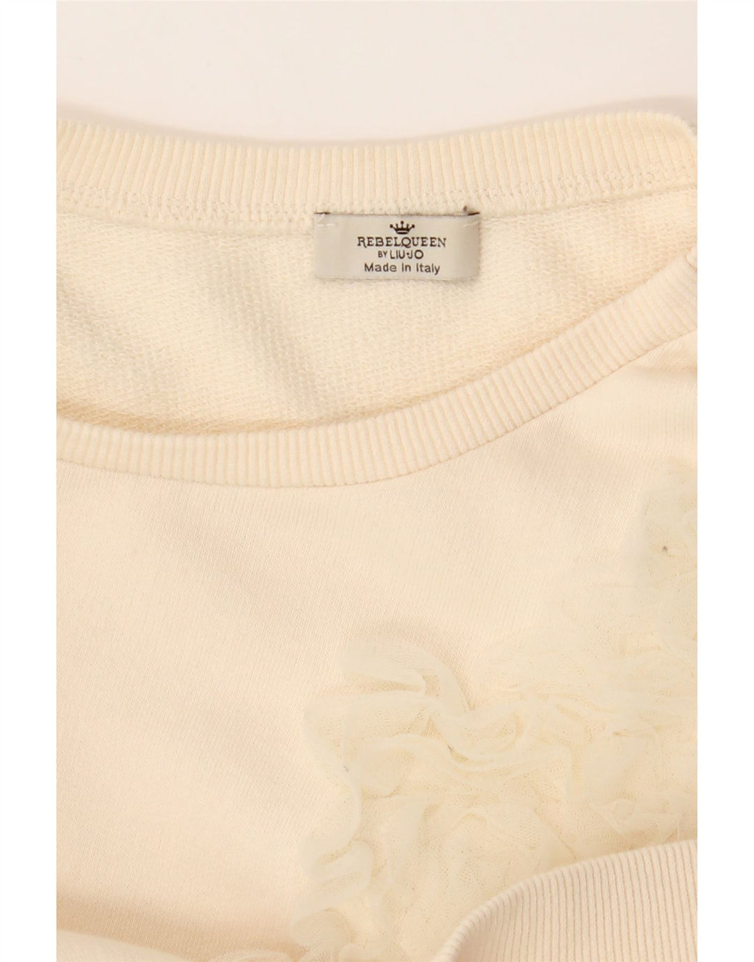 Pulover de hanorac Liu Jo pentru femei UK 14 Medium Alb catifelat Floral