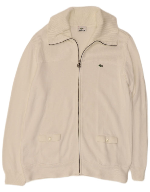 Pulover cardigan pentru femei LACOSTE Mărimea 46 XL Bumbac alb