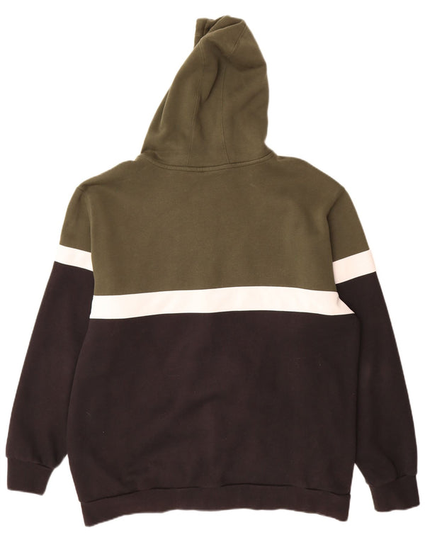 Pulover Adidas pentru bărbați, cu fermoar, XL, bumbac color bloc, verde