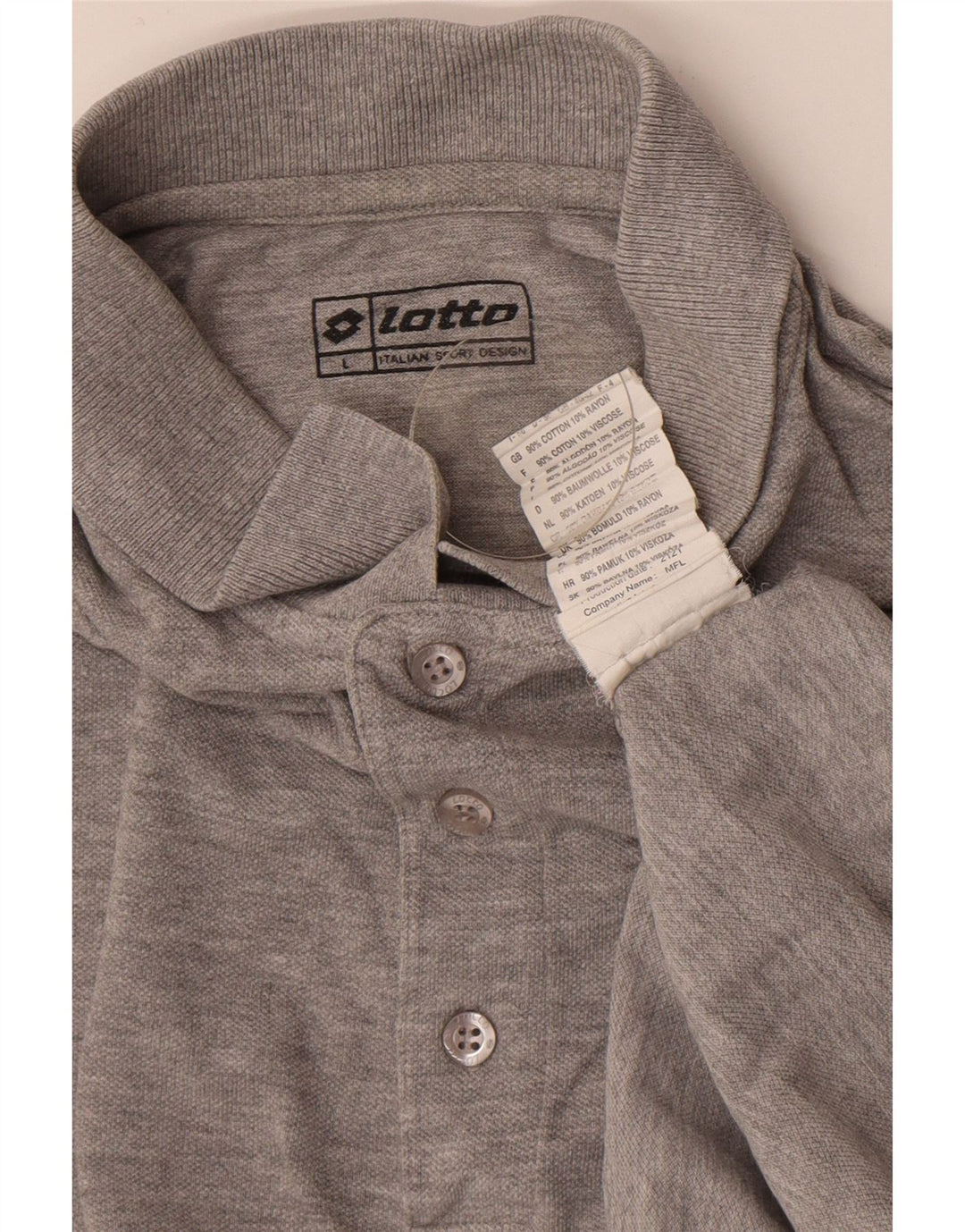 Tricou polo pentru bărbați Lotto, mare, gri bumbac cu pete