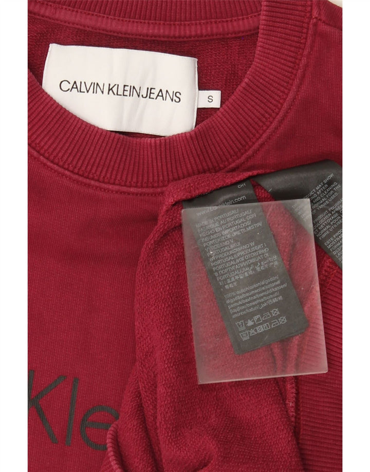 Calvin Klein Jeans Hanorac grafic pentru bărbați Pulover mic, roșu, bumbac