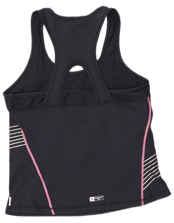 SUPERDRY Vestă cu grafică pentru femei UK 18 XL Nylon negru