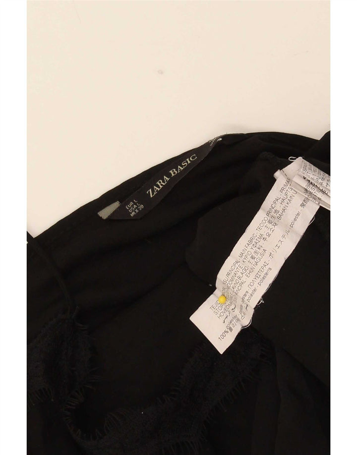 Top Crop pentru femei Zara UK 16 Poliester negru mare