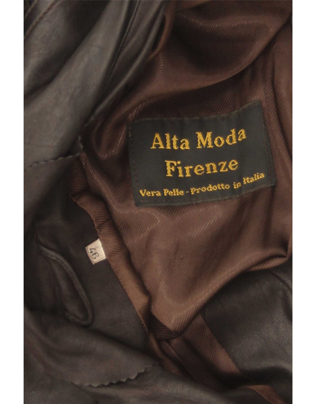 Geacă de piele Alta Moda Firenze pentru femei IT 46 Mare piele maro