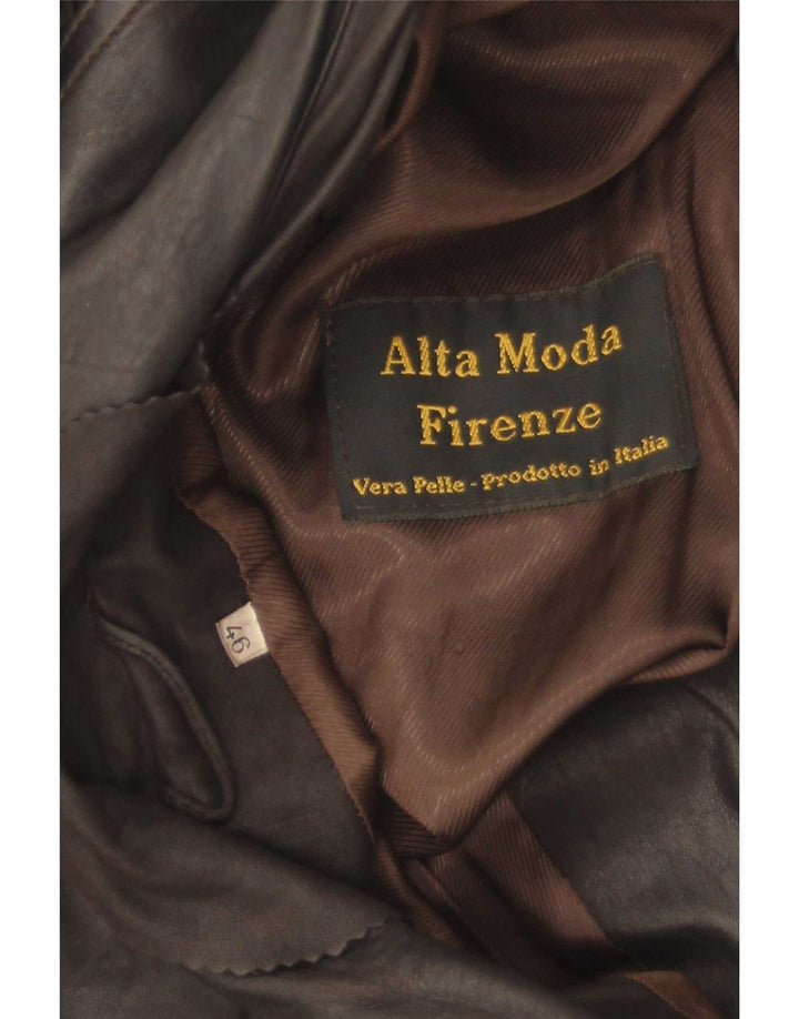 Geacă de piele Alta Moda Firenze pentru femei IT 46 Mare piele maro