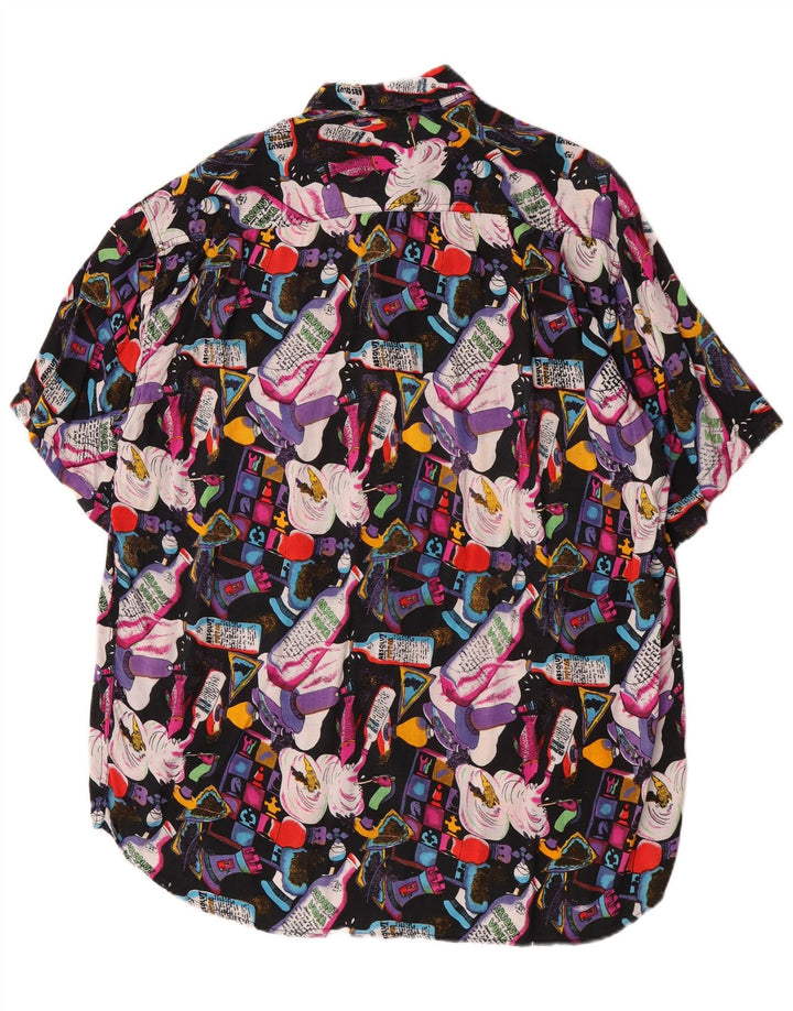 Cămașă cu mânecă scurtă pentru bărbați, cu model abstract, XL, viscoză, multicoloră