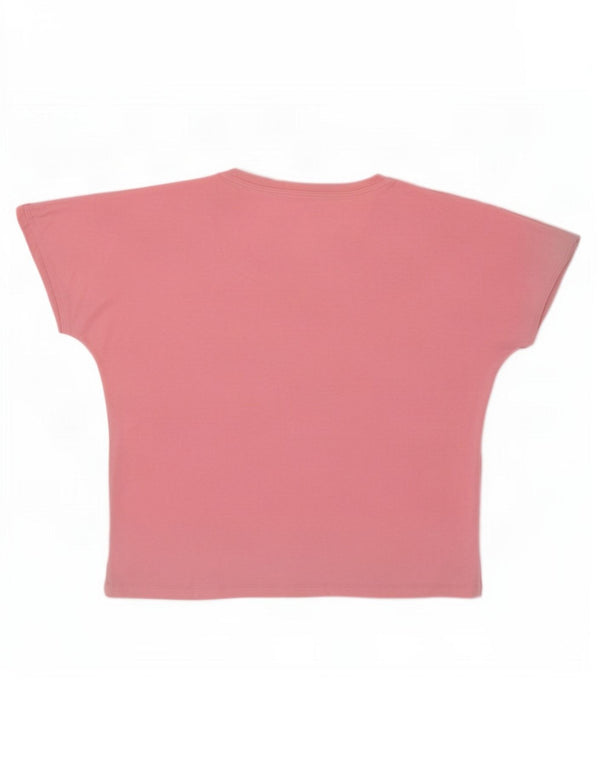 Jack Wills Tricou supradimensionat pentru femei Top UK 10 Small Pink Bumbac