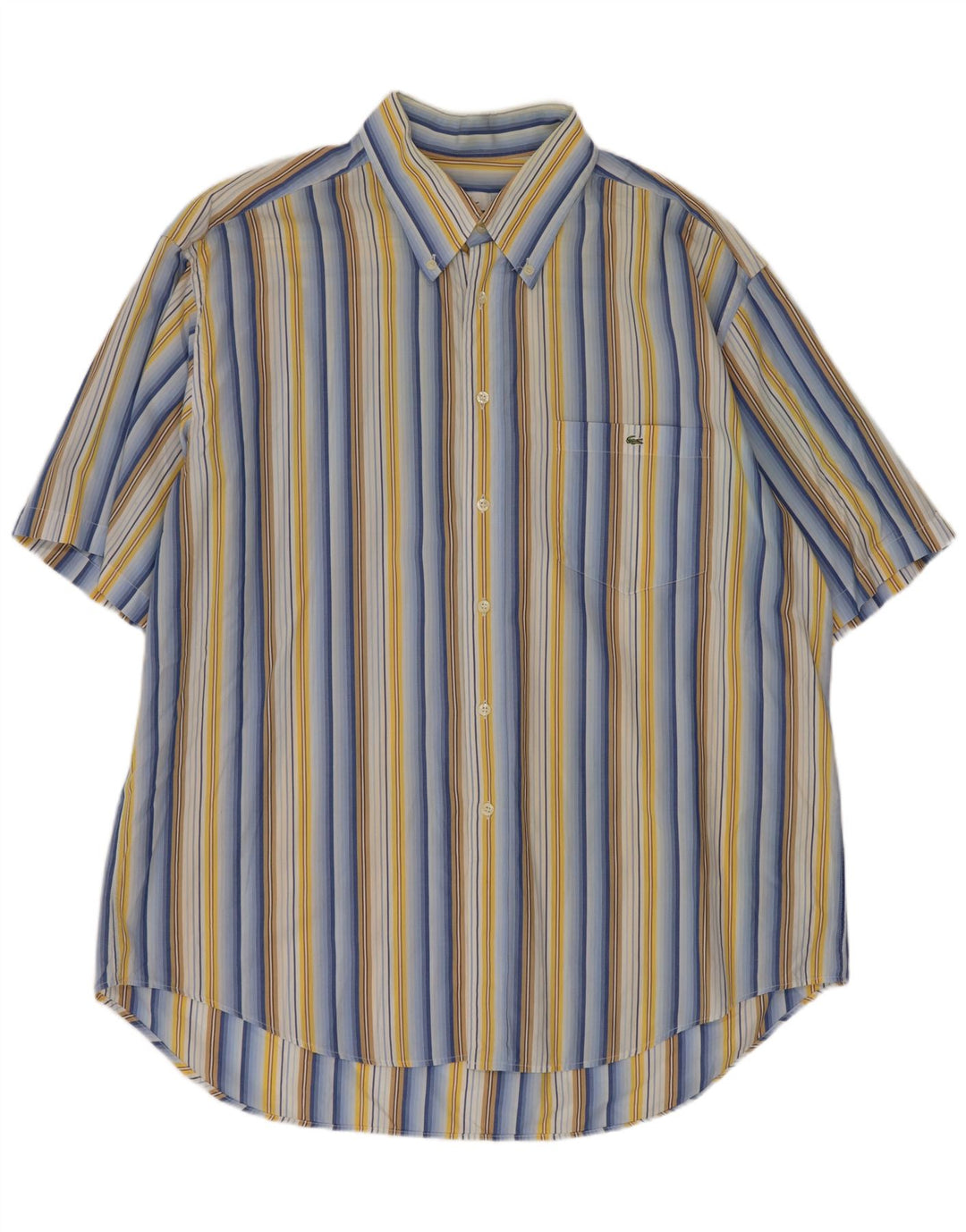 Cămașă cu mânecă scurtă pentru bărbați Lacoste Mărimea 46 2XL, cu dungi multicolore