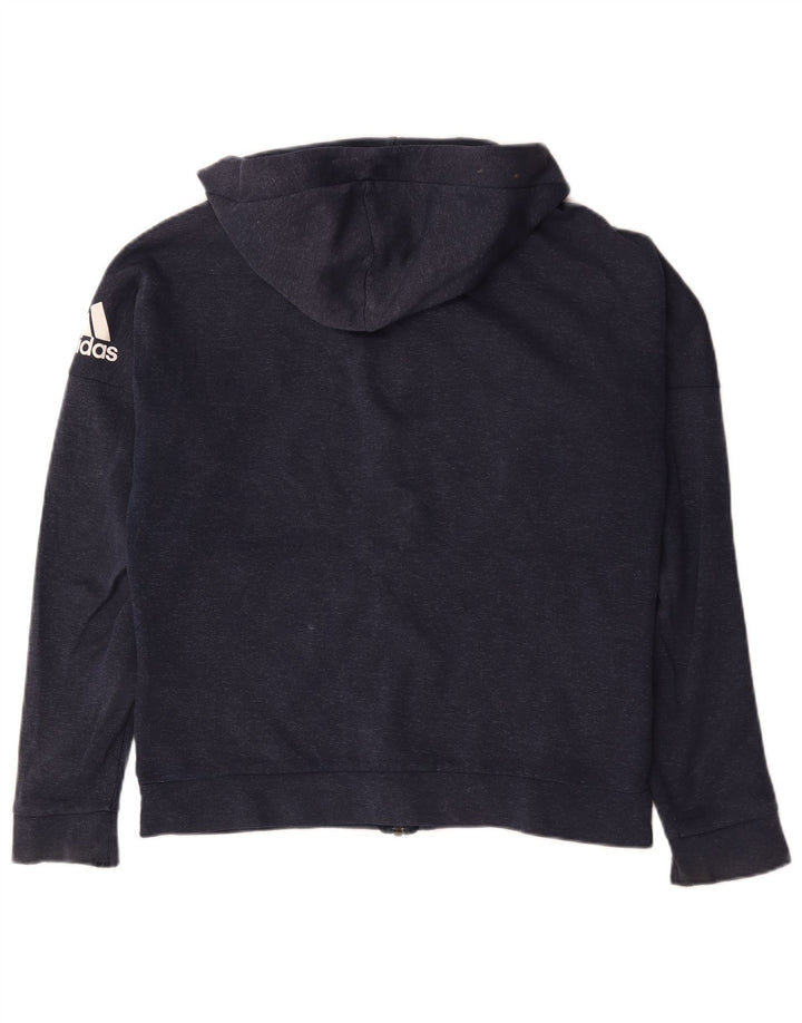 Pulover Adidas pentru bărbați, cu fermoar, bumbac, albastru, mediu