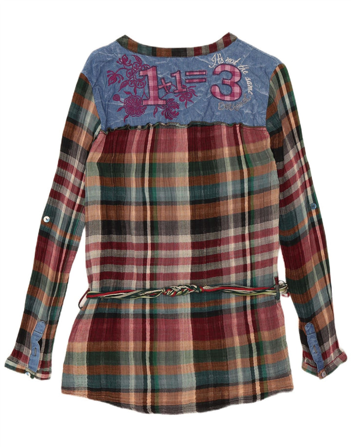 Bluză cu grafică DESIGUAL pentru femei, UK 16, cu carouri mari, multicolore