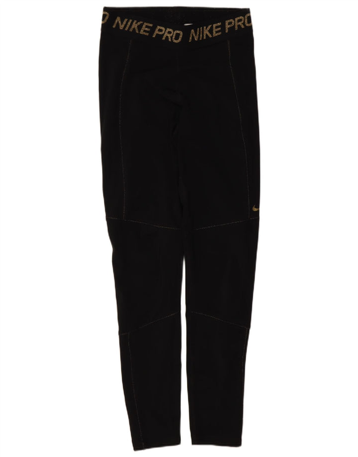 Leggings Nike Dri Fit Graphic pentru femei UK 12 Medium Black