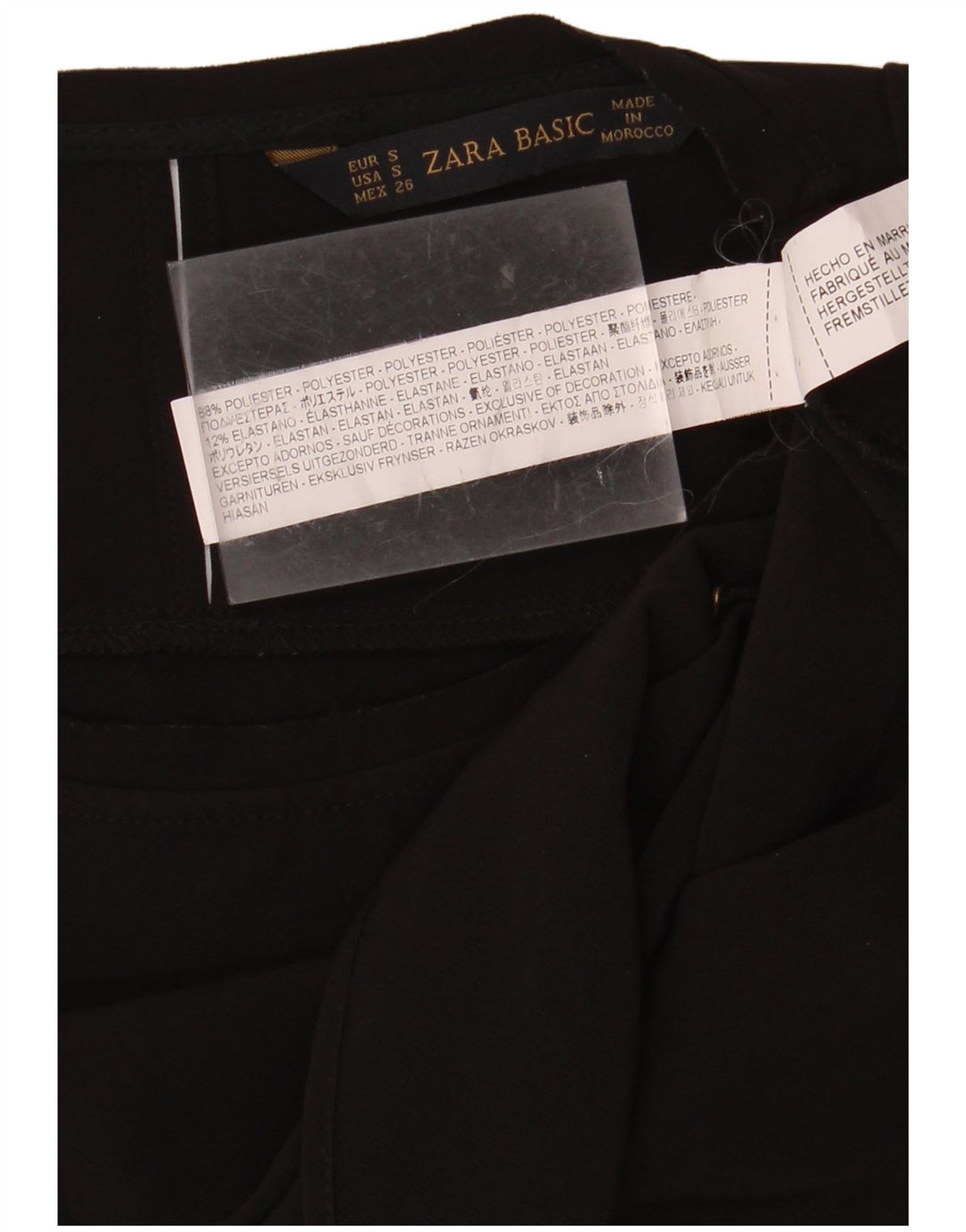 Top bluză fără mâneci pentru femei ZARA UK 10 Poliester negru mic