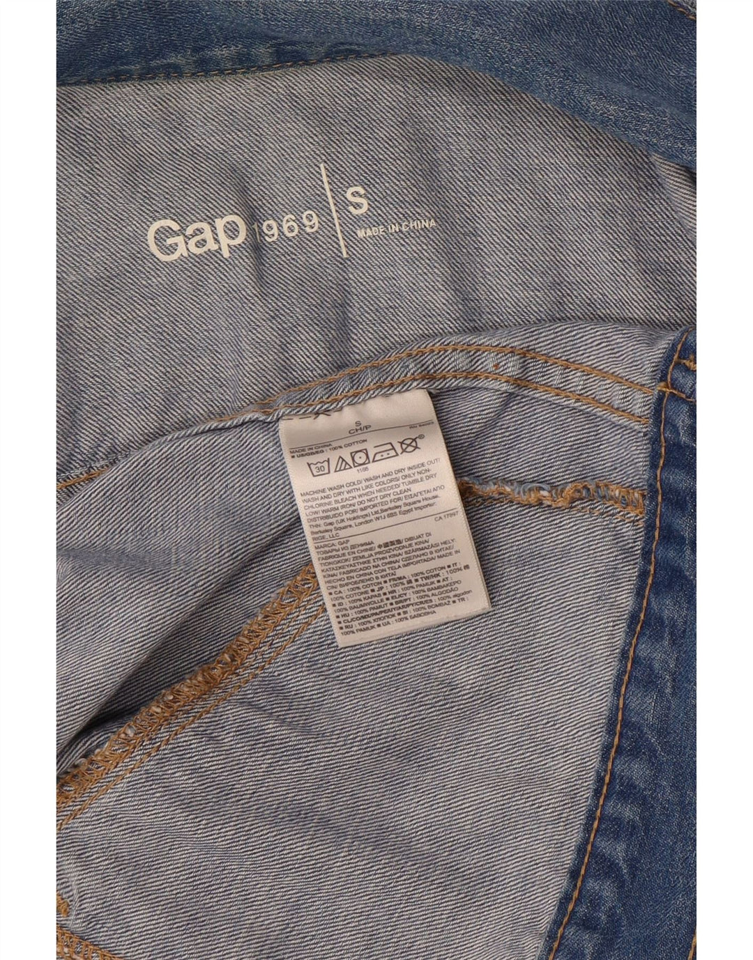 Jachetă de denim crop pentru femei Gap UK 10 Small Blue Bumbac