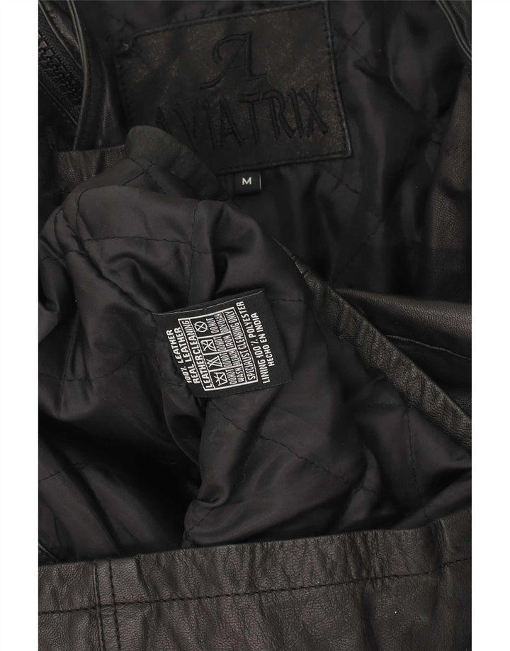 Jachetă militară din piele pentru bărbați Aviatrix UK 38 Medium Black