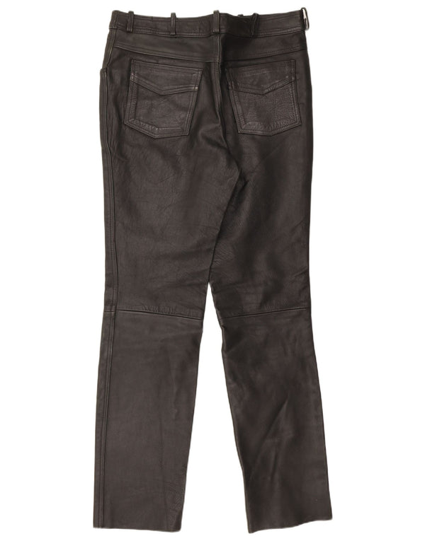 Pantaloni din piele vintage pentru bărbați W32 L33 negri