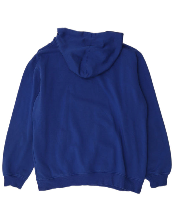 Pulover cu glugă cu grafic pentru bărbați Adidas, bumbac albastru mediu