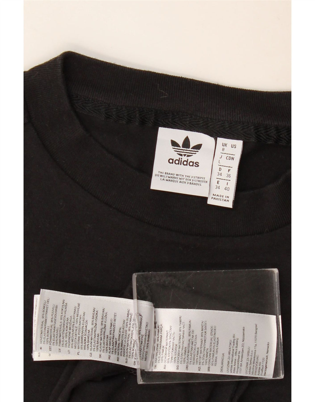Vesta grafică pentru femei Adidas UK 8 Small Bumbac negru