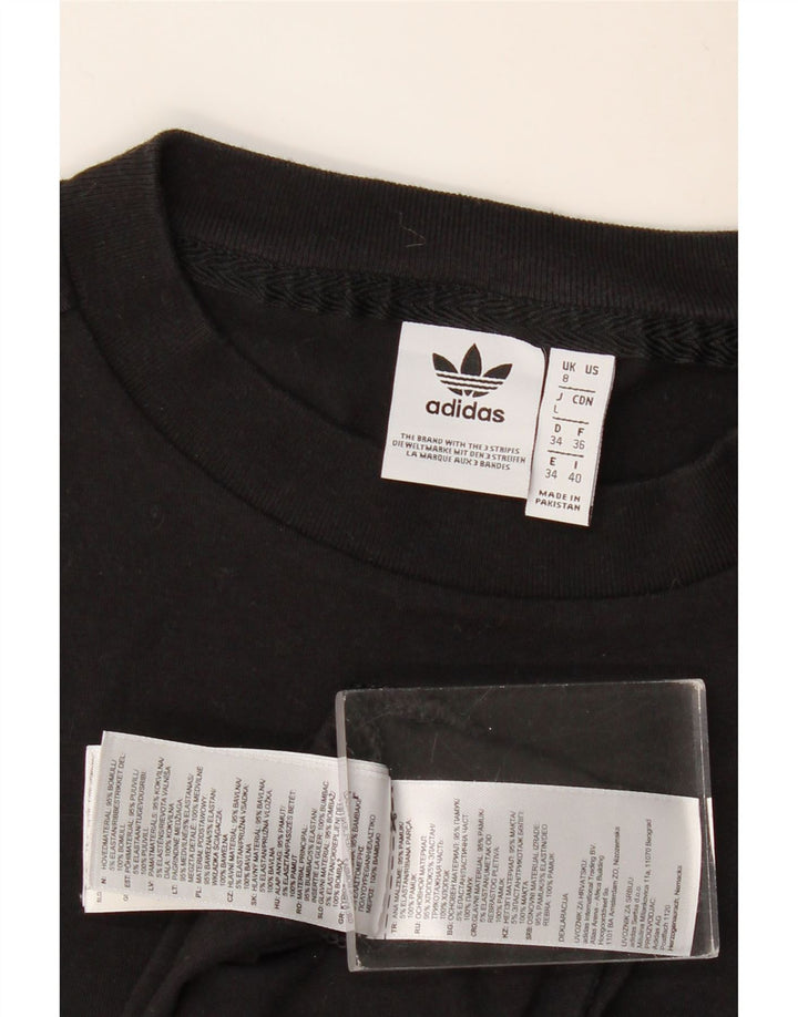 Vesta grafică pentru femei Adidas UK 8 Small Bumbac negru