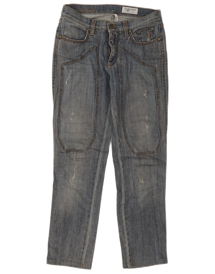 Jeckerson Blugi slim pentru femei Distressed W26 L26 Bumbac albastru