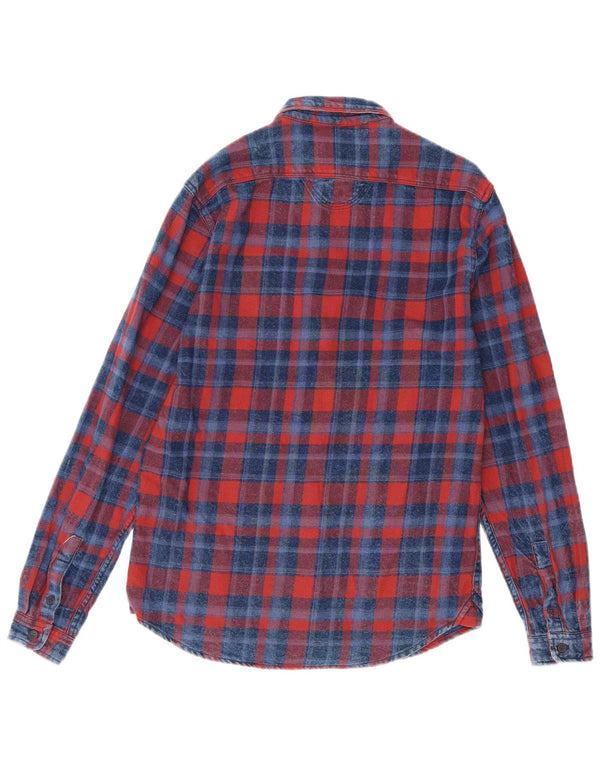 Cămașă de flanel pentru bărbați Zara, slim fit, roșu mediu, carouri