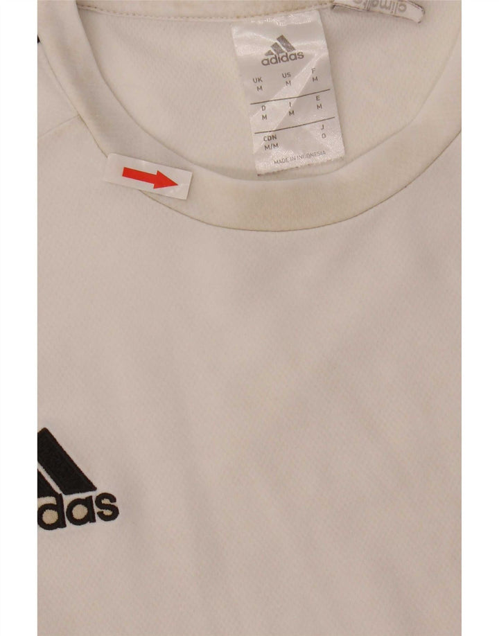 Tricou Adidas Climalite pentru bărbați Top Mediu Alb Poliester Colorblock