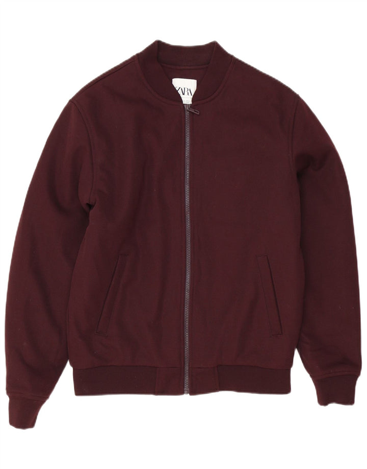 Jachetă Bomber pentru bărbați Zara UK 38 Medium Burgundy Poliester