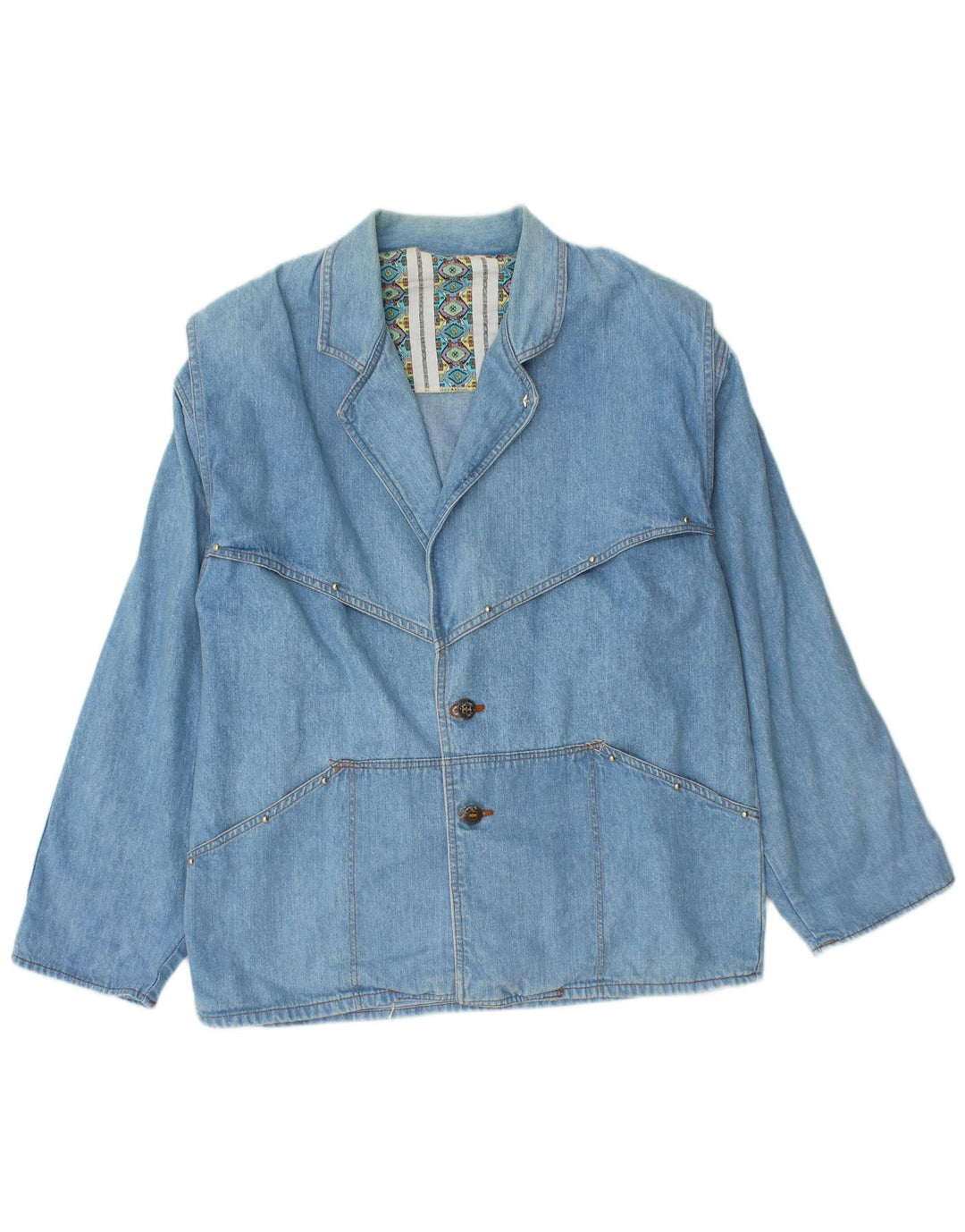 Jachetă de blugi vintage pentru femei UK 14 Medium Blue