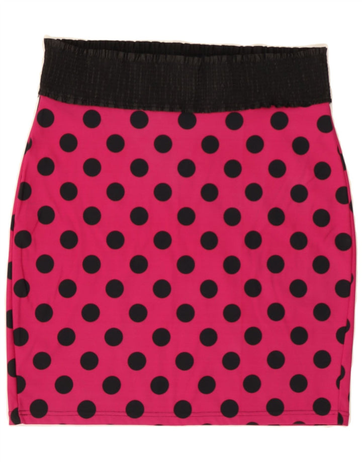 VINTAGE Womens Pencil Skirt W30 Medium Pink Polka Dot Vintage Vintage and Second-Hand Vintage from Messina Hembry 