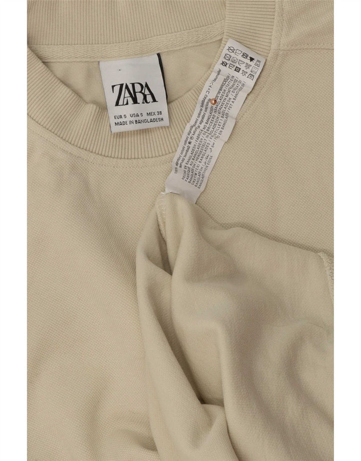Pulover pentru bărbați Zara Mic din bumbac alb