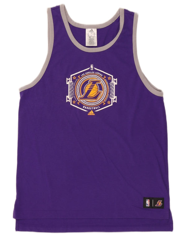 Vesta grafică pentru bărbați Adidas Los Angeles Lakers, poliester violet mediu