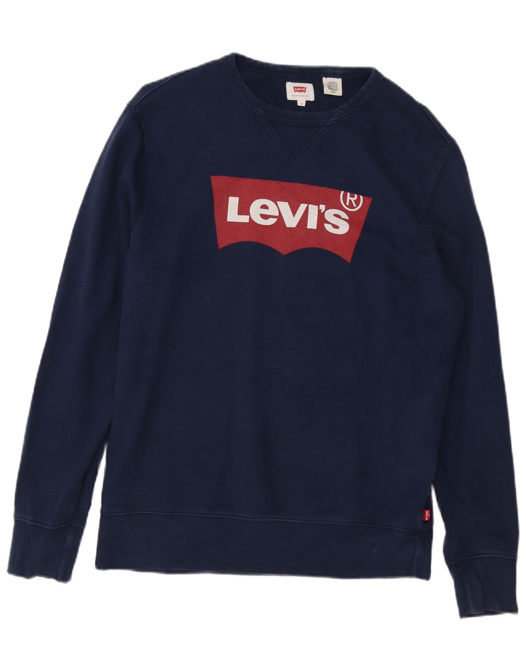 Hanorac grafic pentru bărbați LEVI'S Pulover mic din bumbac bleumarin