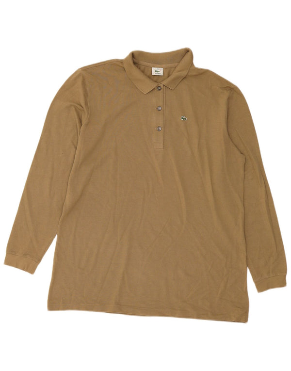 Tricou polo pentru femei Lacoste cu mânecă lungă Mărimea 46 XL Bumbac kaki