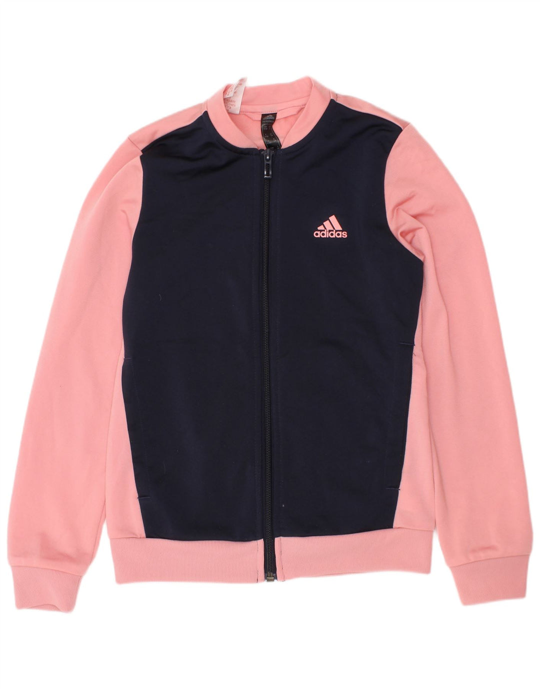 Jachetă de trening pentru fete Adidas 9-10 ani, roz, poliester color bloc