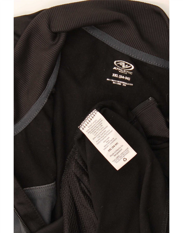 Jachetă de trening pentru bărbați de epocă, 3XL, poliester color bloc negru