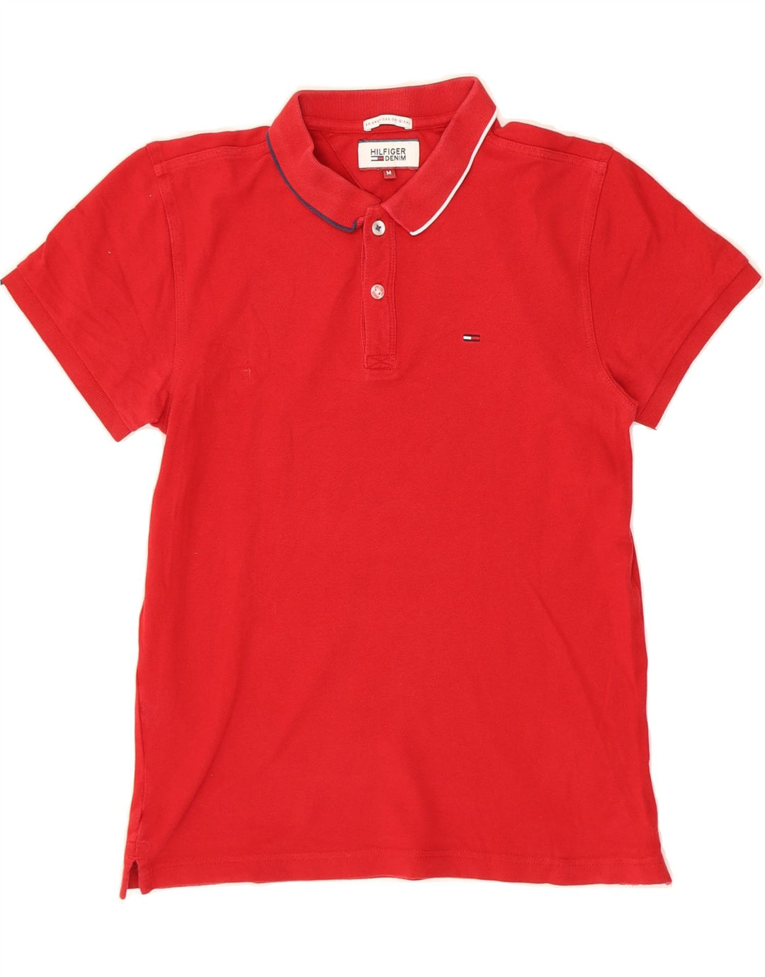 TOMMY HILFIGER Boys Polo Shirt 15-16 Years Medium Red Cotton Vintage Tommy Hilfiger and Second-Hand Tommy Hilfiger from Messina Hembry 
