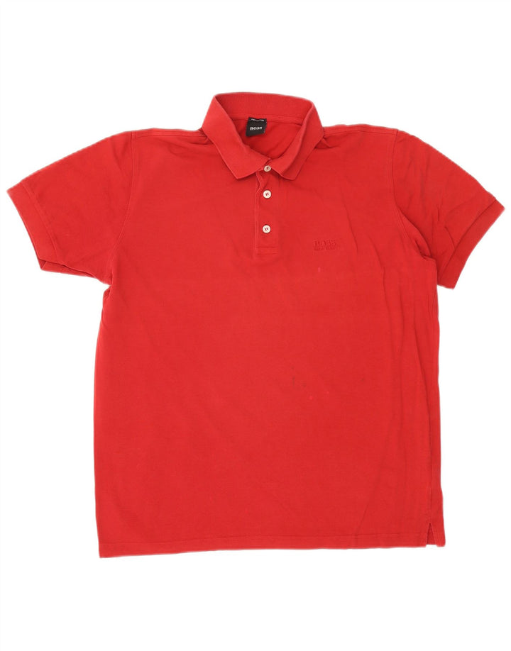 Tricou polo Hugo Boss pentru bărbați, bumbac roșu mediu