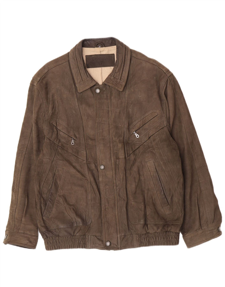 WESTBURY Jachetă Bomber de piele intoarsa pentru barbati IT 58 4XL din piele kaki