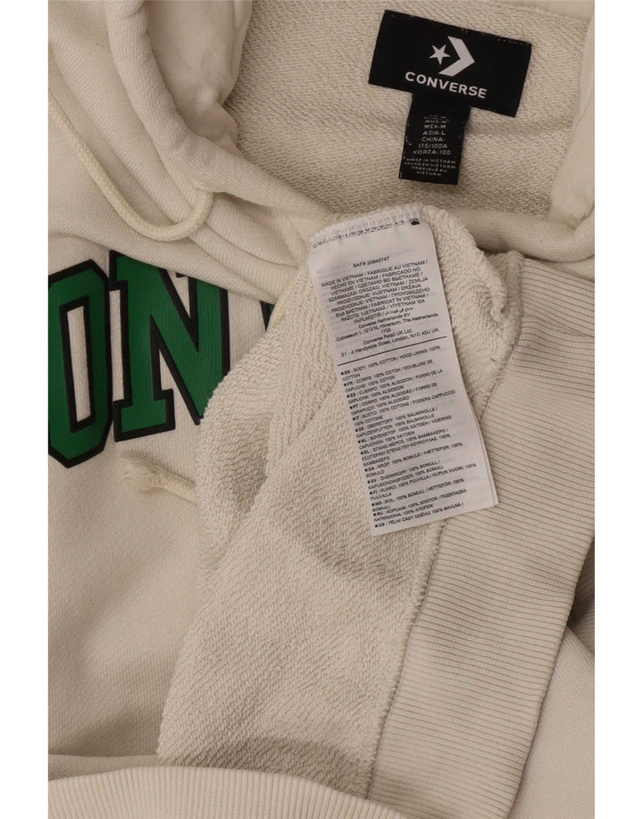 Pulover pentru bărbați Converse Graphic Hoodie, mediu alb, bumbac