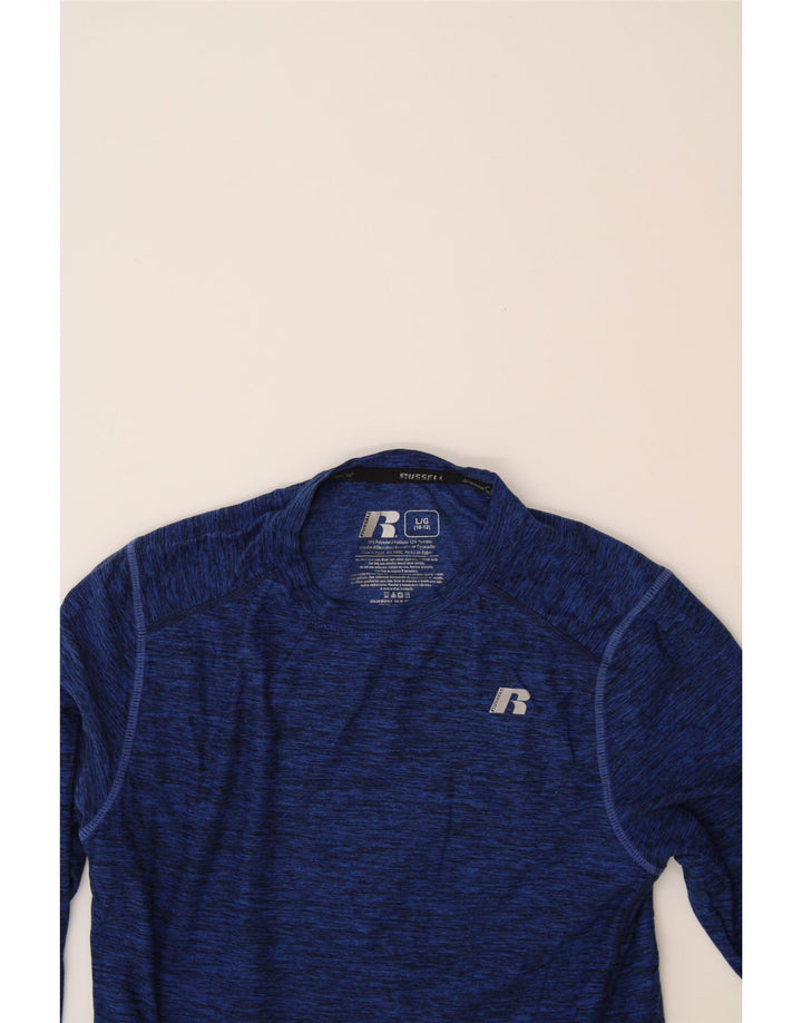 RUSSELL ATHLETIC Boys Top Long Sleeve 10-11 Years Large Navy Blue Vintage Russell Athletic and Second-Hand Russell Athletic from Messina Hembry 