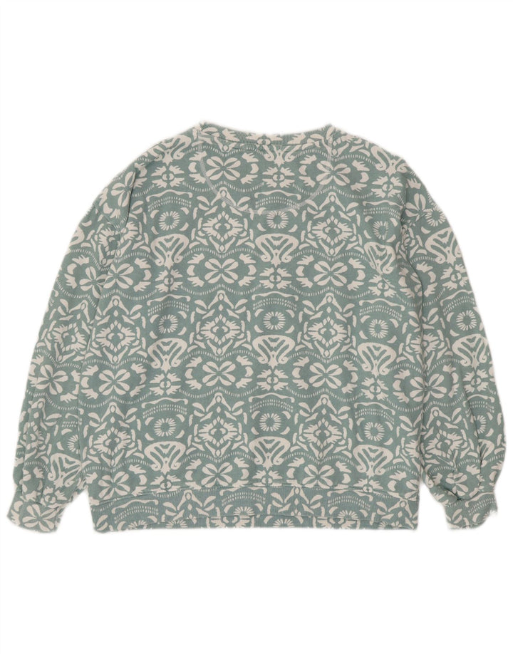 FAT FACE Pulover supradimensionat pentru femei UK 14 Large Blue Paisley